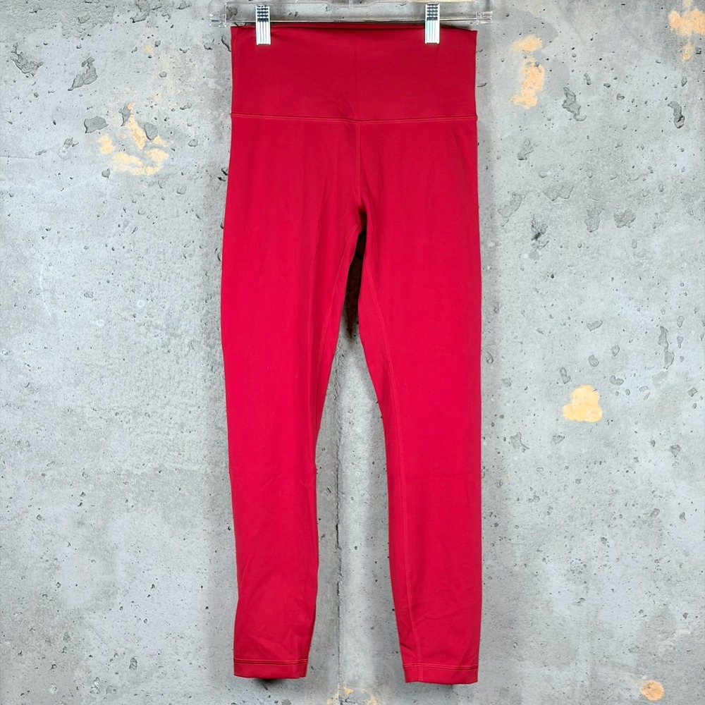 Lululemon Leggings Womens 6 Red High Waisted Tapered Leg Athletic Yoga Workout